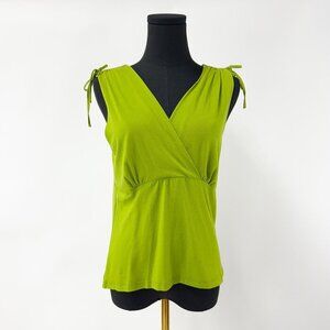 GREEN RANK TOP WITH DRAWSTRING DETAILS